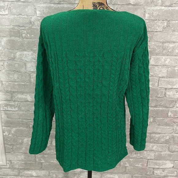 J.Jill Green Cable Knit Sweater - Picture 3 of 5